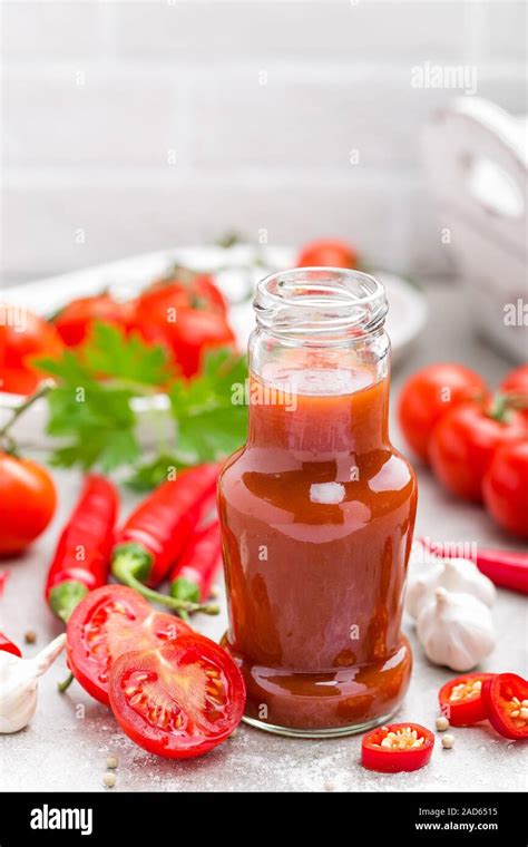 Tomato Ketchup Chilli Sauce Tomatos Puree With Chili Pepper Tomatoes