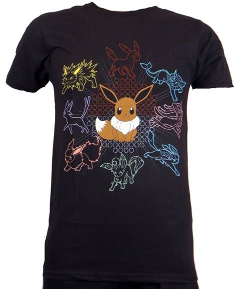 Yesanime Pokemon Mono Eeveeloutions Eevee Men T Shirt Black