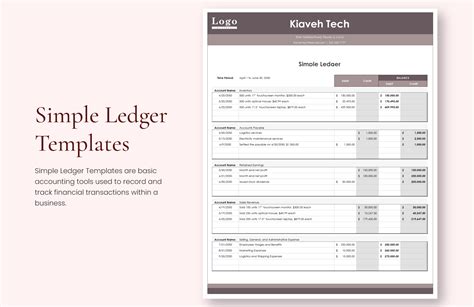 Simple Ledger Templates in Excel, Google Sheets - Download | Template.net