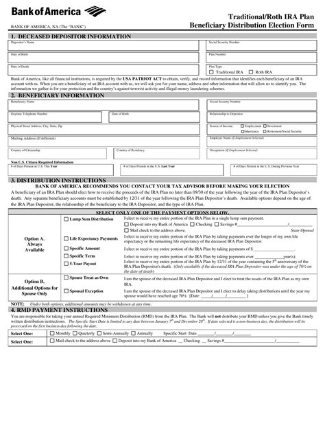 Blank Bank Of America Form Fill Out And Print PDFs