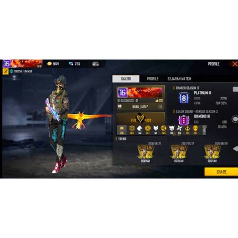 Jual Akun Free Fire Sultan Scar Titan Sg Incobator Shopee Indonesia