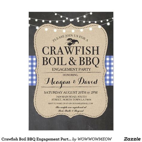 Crawfish Boil Bbq Engagement Party Shower Lobster Invitation Zazzle