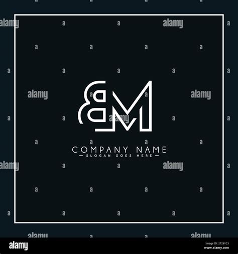 Abstract Letter BM Logo Initial Monogram Template For Alphabet B And