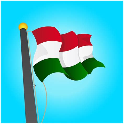 Premium Vector Vector Graphic Of The Hungary Flag Fluttering