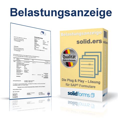 Sap Formular Ers Belastungsanzeige Festpreis Solidforms