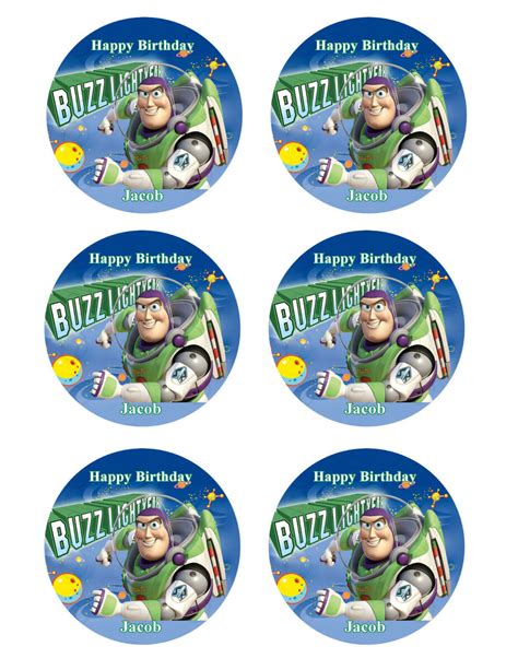 FREE Printable Toy Story Buzz Lightyear Cupcake Toppers 58 OFF