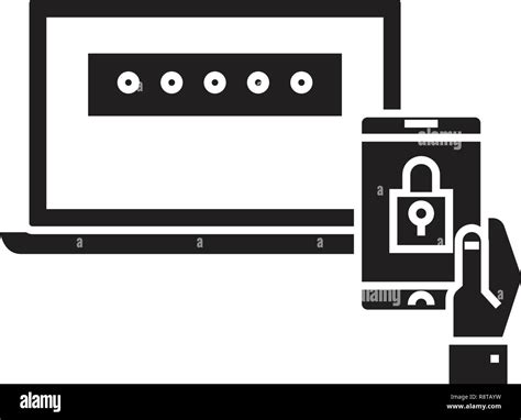 Two Factor Authentication Black Vector Concept Icon Two Factor