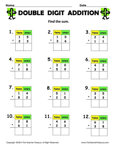 Addition Of 2 Digit Numbers Without Regrouping