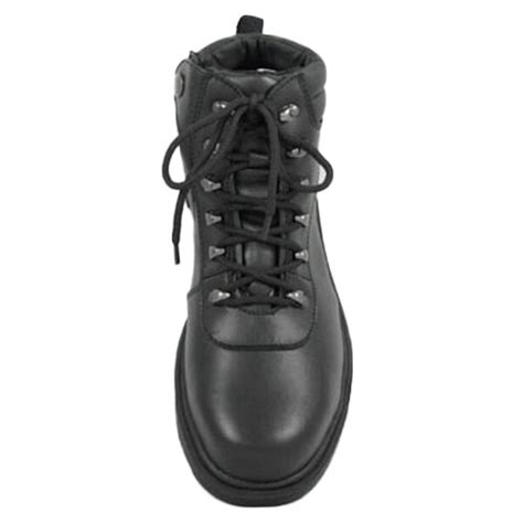 Genuine Grip® 7130 Womens Black Steel Toe Non Slip Leather Boot With Zipper Lock