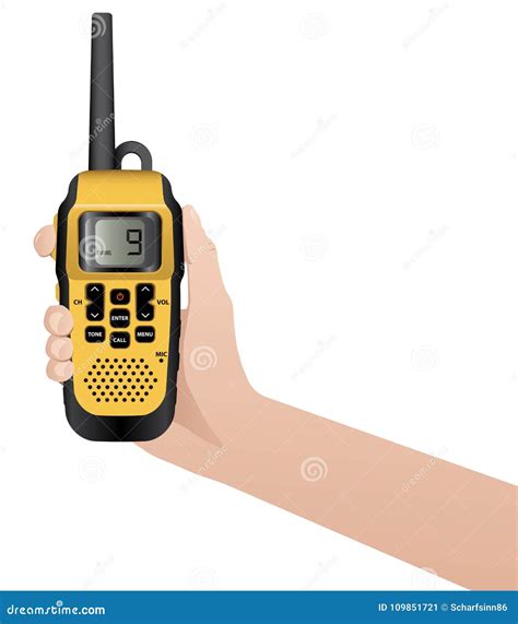 Hand With Realistic Walkie Talkie Stock Vector Illustration Of