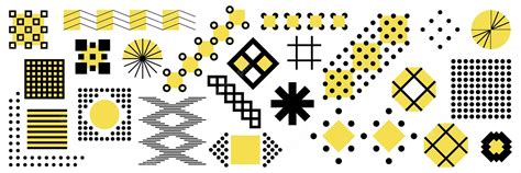 Premium Vector | Set of geometric abstract shapes yellow and black