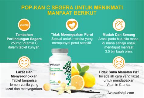 Vita C 250mg Chewable Tablets Produk Terbaru Shaklee Azura Abdul