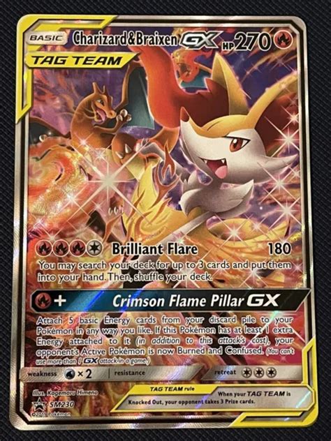 Charizard Braixen Gx Sm Pokemon Card Black Star Promo Standard