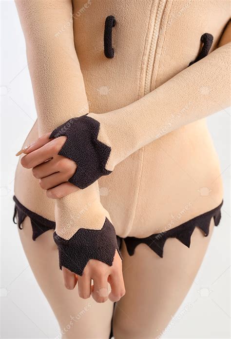 Mimiku Derivative Sexy Fluffy Hooded Bodysuit Halloween Deep V Kawaii One Piece Lingerie