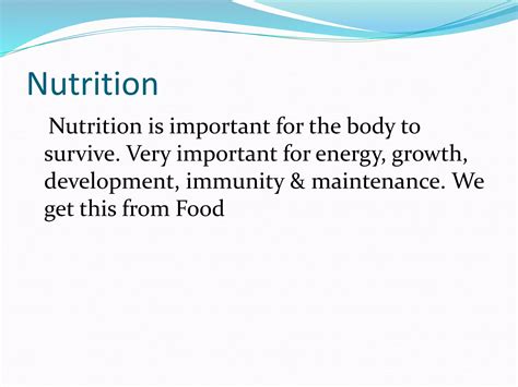 Nutrition Basics Ppt