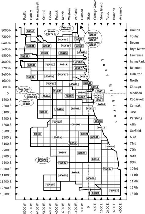 Chicago Neighborhood Zip Code Map