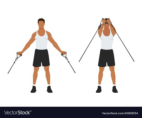 Low Upward Cable Pulley Crossover Chest Flyes Vector Image