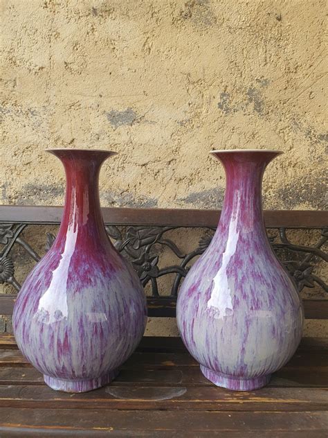 Proantic China Sang De Boeuf Red Ceramic Th Pairs Of Vases