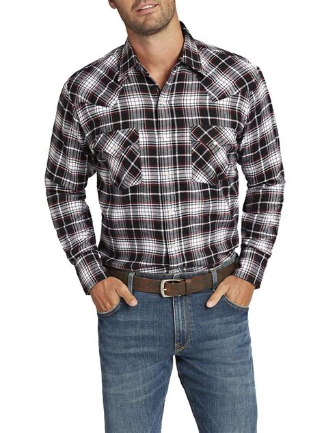 Ely Cattleman Men S Long Sleeve Flannel Western Shirt