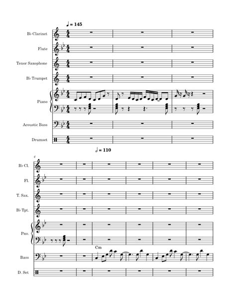 Blue Bossa Sheet Music For Piano Flute Clarinet In B Flat Saxophone