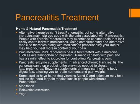 How to treat pancreatitis