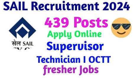 SAIL Recruitment 2024 OCTT ACTT Posts Apply Now YouTube