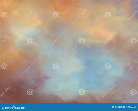 Dreamy Fantasy Clouds Background Painting Stock Image - Image: 34397531