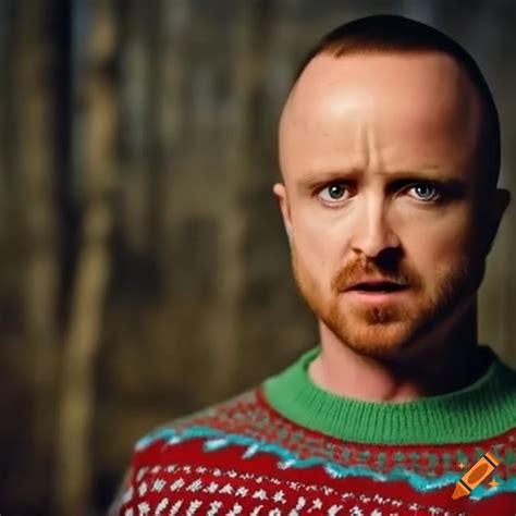 Jesse pinkman in a festive sweater on Craiyon 