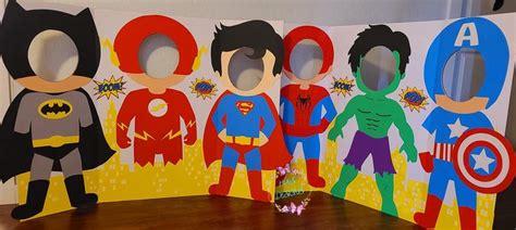 Superheros Photo Props Superheros Photobooth Frame Superheros Party