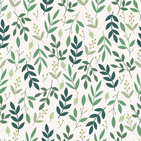 Floral Seamless Pattern With Green Leaves 1339260 Vector Art At Vecteezy