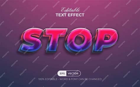 Premium Vector Stop Text Effect Style Editable Text Effect