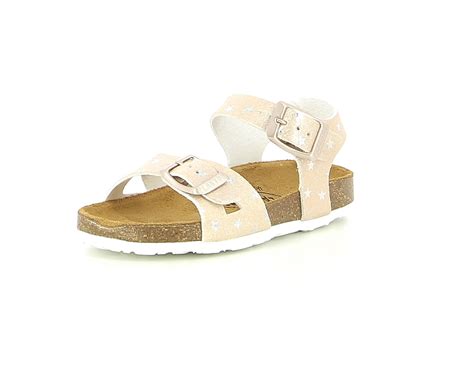 Nu Pieds Sandales Fille PLAKTON LISA SENAJE VEGAN LISA Ecru Nude