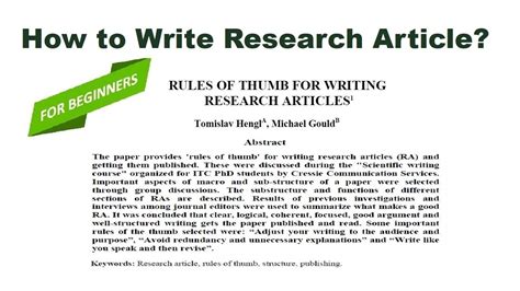 How To Write Research Article My Step By Step Guide To Writing A