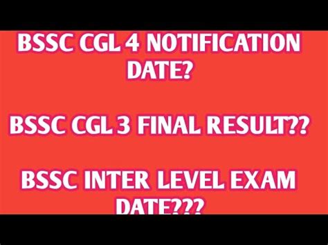 Bssc Cgl Notification Date Bssc Cgl Result Date Bssc Inter