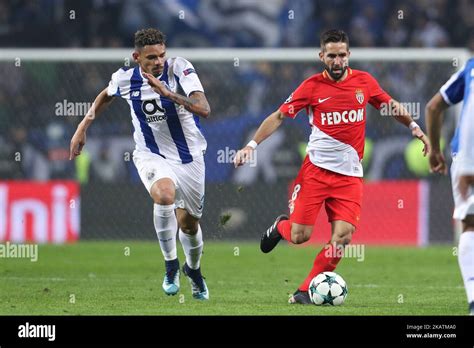 Joao Moutinho Midfielder Of AS Monaco FC R In Action With Porto S