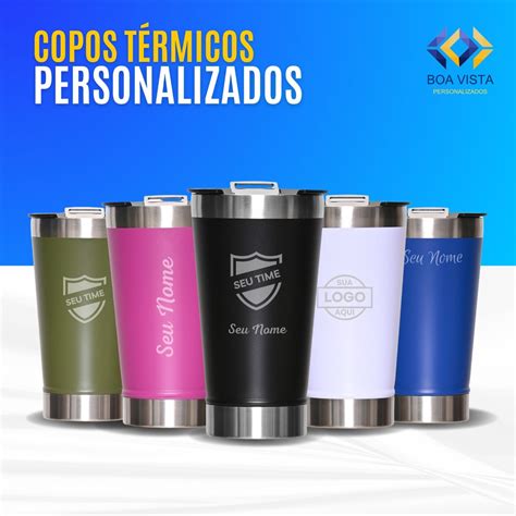 Copo T Rmico Personalizado Seu Nome Logo Desenho Time Tampa