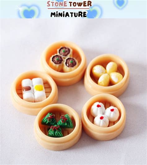 Miniature Dim Sum 5pcsset Dollhouse Miniatures Chinese Dim Sum