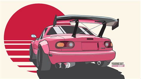 Neon Pink Miata NA digital illustration!, na miata HD wallpaper | Pxfuel