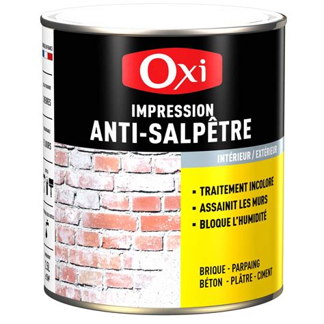 Traitement Incolore Anti Salpêtre Murs Humides OXI Manubricole