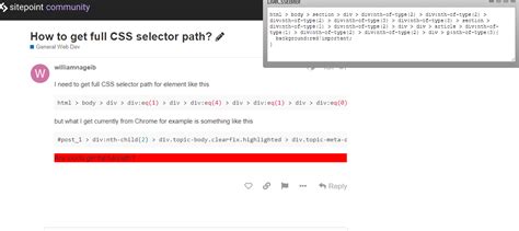 How To Get Full Css Selector Path General Web Dev Sitepoint Forums