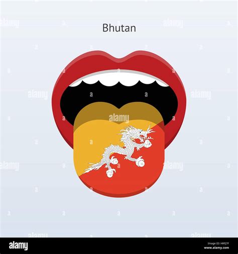 Bhután idioma Resumen lengua humana Ilustración vectorial Imagen