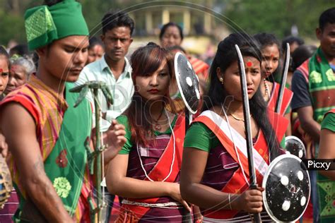 Image Of Assam Tribal People Celebrating Suwori Festival With Bihu