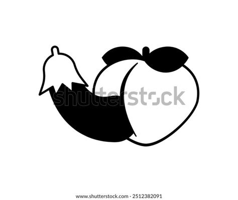 Eggplant Peach Symbols Penis Vagina Stock Vector Royalty Free 2512382091 Shutterstock