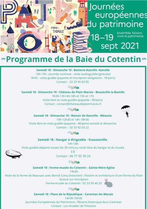 Journee Europeenne Du Patrimoine Ot Baie Du Cotentin Sainte M Re