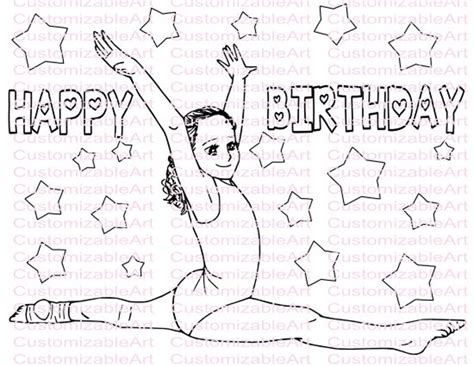 Girls Gymnastic Coloring Page Girls Gymnastic Party Printables