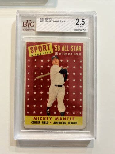 Topps Mickey Mantle All Star New York Yankees Bvg G Vg Ebay