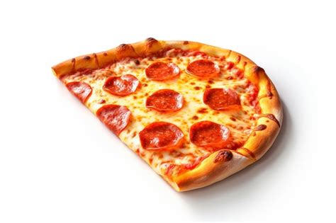 Uma Fatia De Pizza De Pepperoni Em Um Fundo Branco Foto Premium