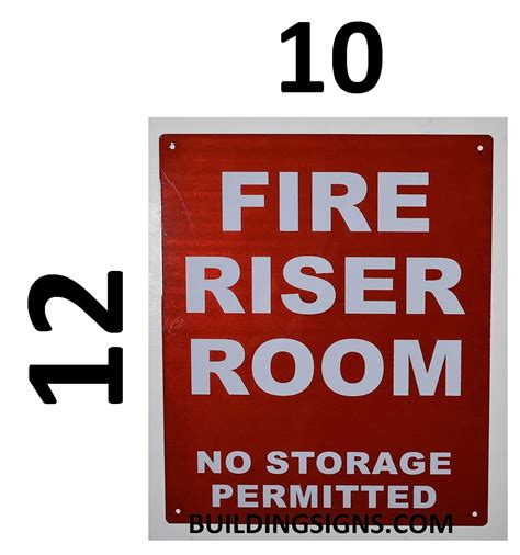 Buy Fire Riser Room Sign Whitereflective Aluminium 10x12 Rust