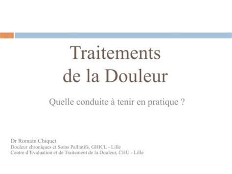 Traitements De La Douleur