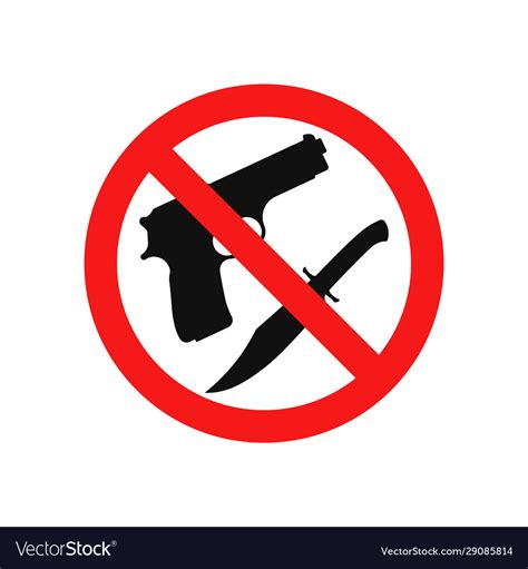 No Weapon Icon Flat Design Royalty Free Vector Image